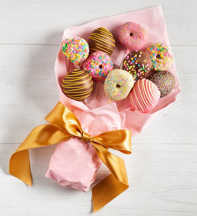 Spring Chocolate Covered Donut & Cake Pop Bouquet